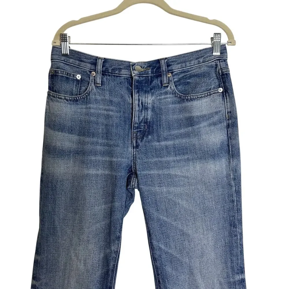 J Crew Womens RE '84 Slouchy Jeans Size 27 Blue Button Fly Straight Leg